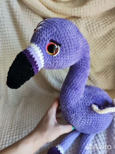 Фламинго ручной работы, фламинго вязаный, птицы