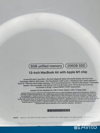 New Macbook Air 13 M1 (2020) 256gb Space Gray