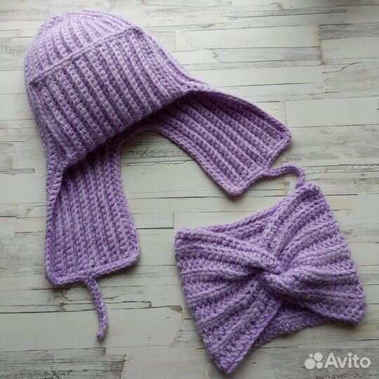 Шапка ушанка из пуха норки