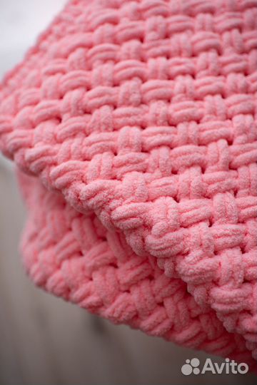 Плед детский вязаный ручная работа 80*100