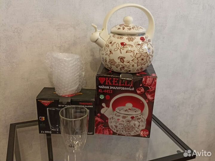 Чайник эмалированный со свистком. 2.5л