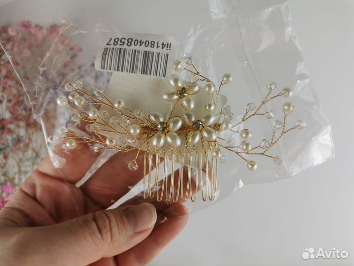 Заколка гребень для волос свадебная