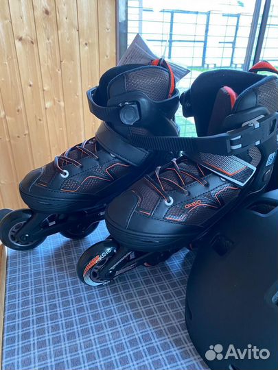 Ролики Oxelo 32 35 новые со шлемом и защитой