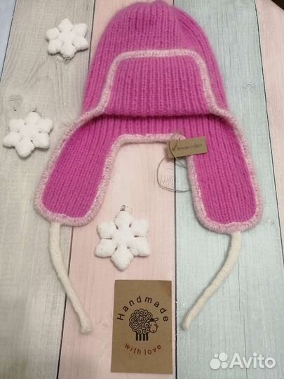 Шапка ушанка из пуха норки