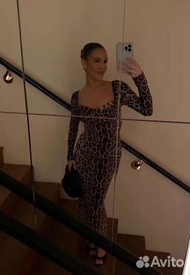 Вечернее платье леопардовая