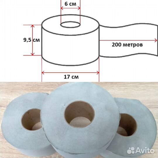 Туалетная бумага 16 рулонов х 200м для диспенсеров