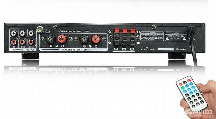 Ресивер 5.1, bluetooth,USB, микрофоны