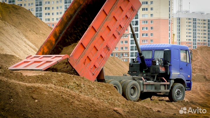 Песок строительный 2 часа доставка от 100 м3