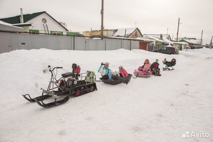Мотобуксировщик мухтар 7 с лыжным модулем