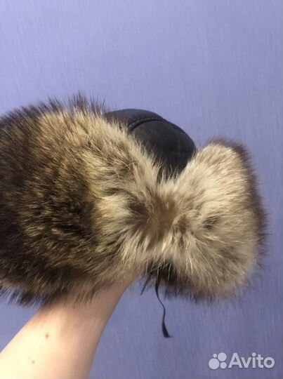 Шапка натуральная кожа и мех