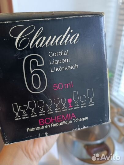 Фужеры богемия для ликера 6 шт в состоянии нового
