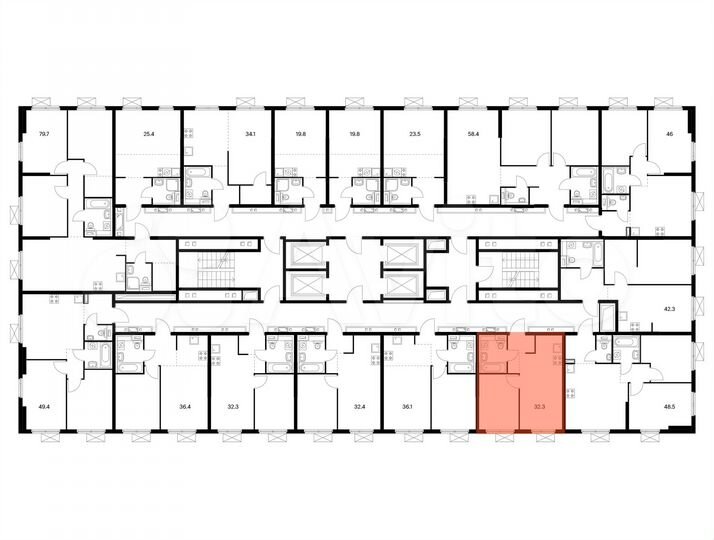 1-к. квартира, 32,3 м², 15/25 эт.
