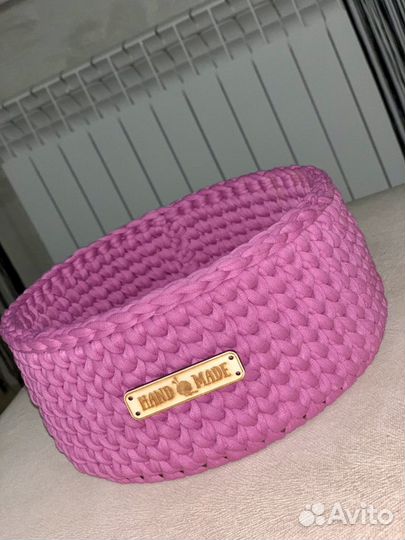 Набор вязаных интерьерных корзинок для хранения