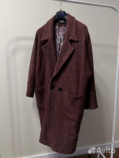 Пальто женское оверсайз шерстяное 42
