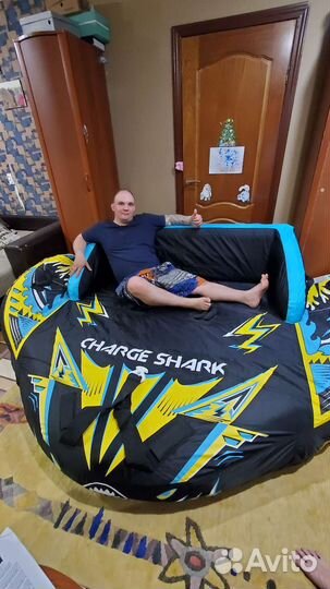 Огромный водный летающий тюбинг для 3ех человек