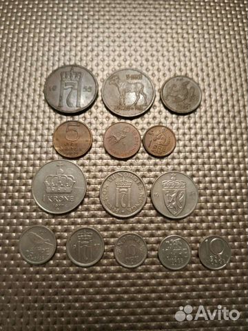 Набор комплект монет Норвегии 14 шт