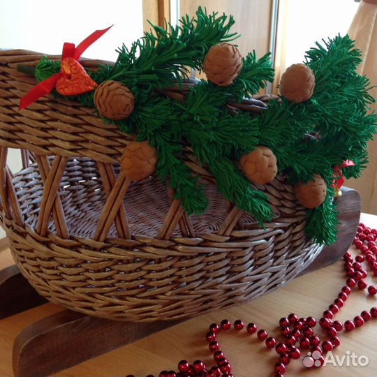 Санки плетёные