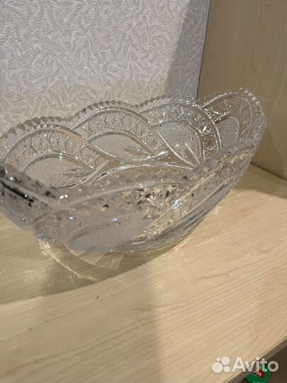 Хрустальная ваза ладья