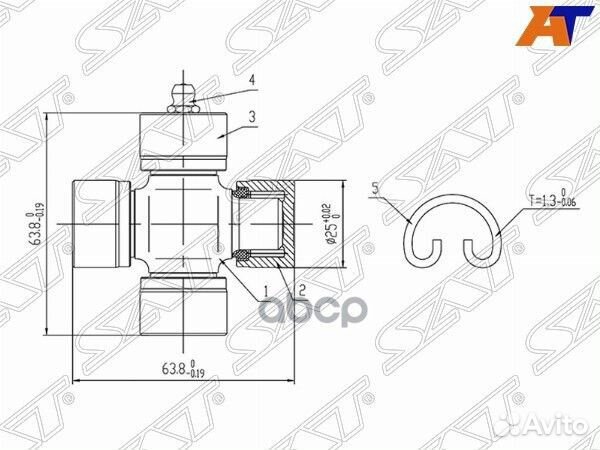 Крестовина mazda CX-7 06-12 ST-PH01-25-100BSP Sat