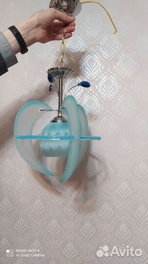 Люстра стеклянная потолочная новая
