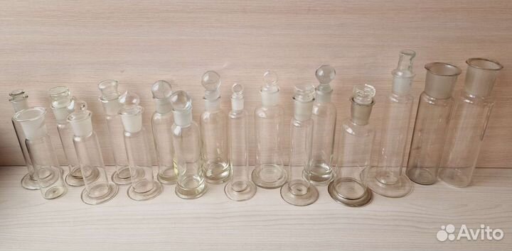 Аптечные химические цилиндры посуда 17 шт винтаж
