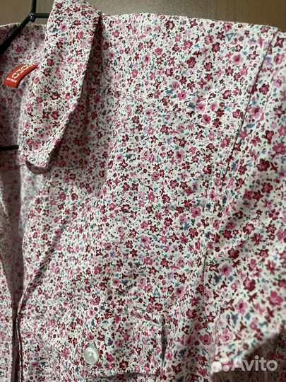 Хлопковая рубашка h&m р.42-44