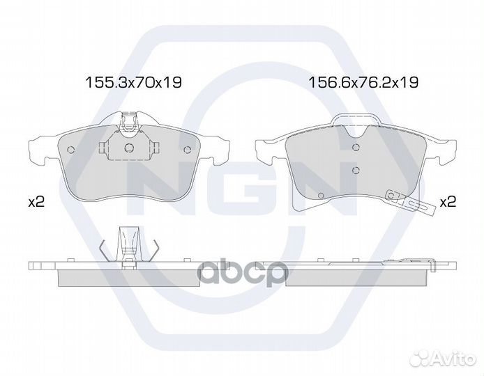 Колодки тормозные дисковые керамические перед