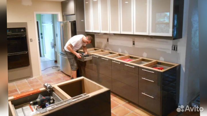 Сборка установка кухонной мебели