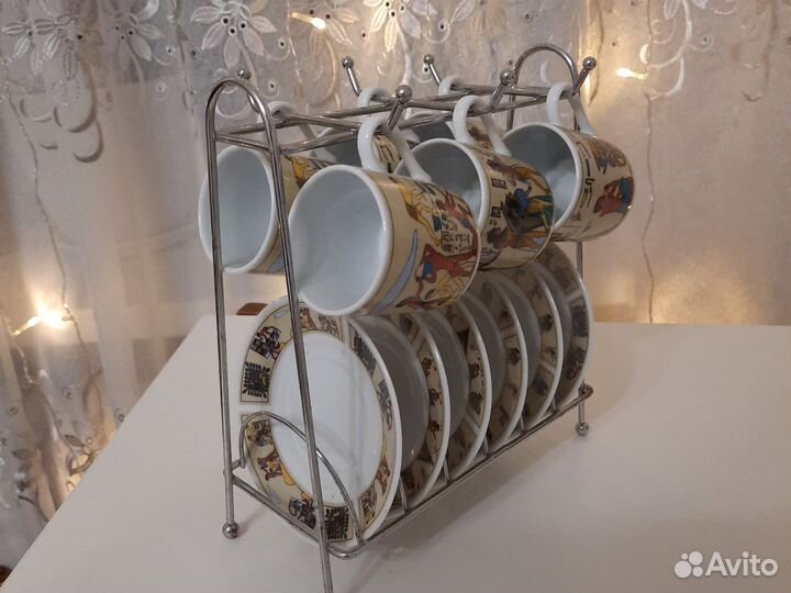 Набор кофейных чашек с блюдцами 6 шт