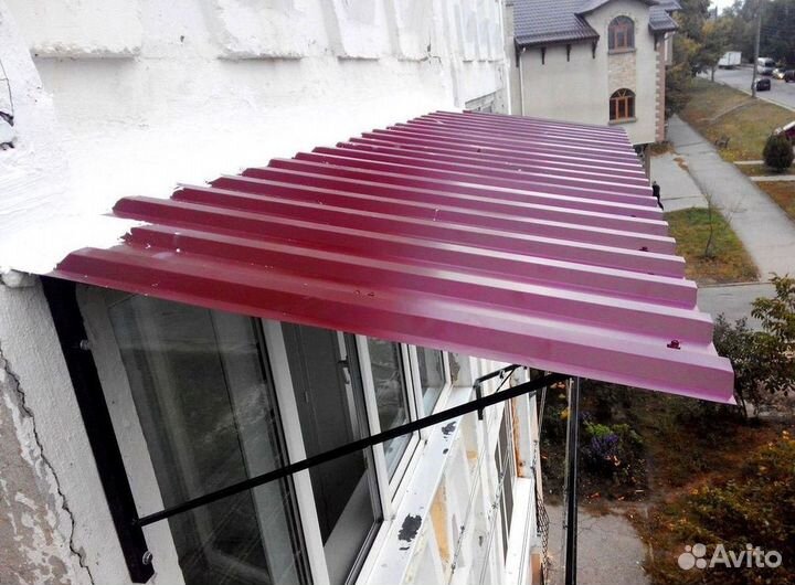 Крыша из профнастила для балконов