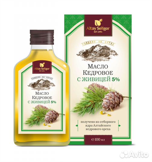 Масло кедровое холодного отжима с кедровой живицей