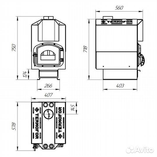 Отопительная печь Термофор Ставр 15