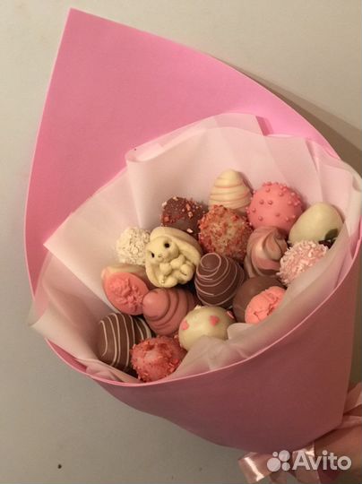 Съедобные букеты,клубника в шоколаде