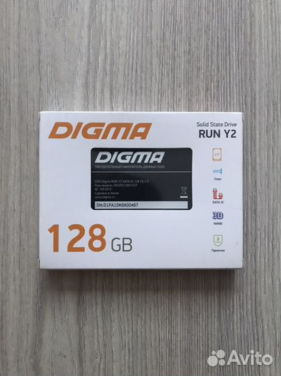 SSD накопитель Digma Run Y2 dgsr2128gy23t 128гб