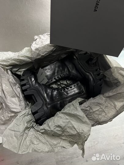 Balenciaga bulldozer worn-out effect leather boots