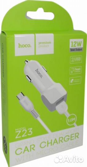 Автомобильное зарядное устройство hoco Z23 2 USB в