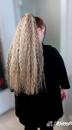 Афрорезинки, Съемный Афрохвост (кудри) (Прямой)