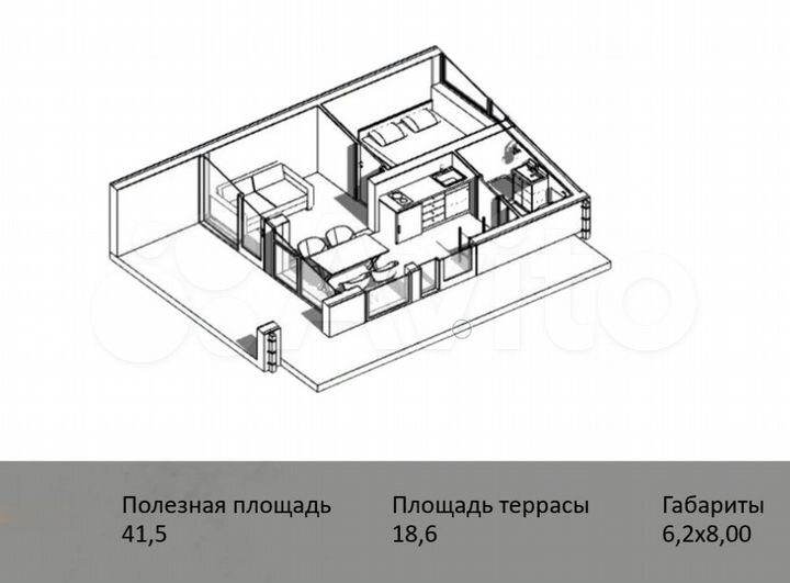 Коттедж 60,1 м² на участке 3 сот.