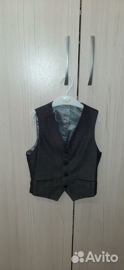 Пиджак с жилетом темно-серый 128