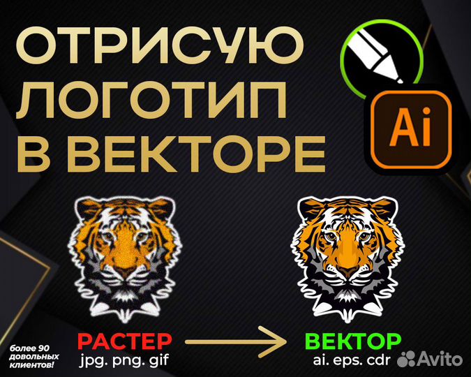 Отрисовка логотипа в векторе. Векторная графика