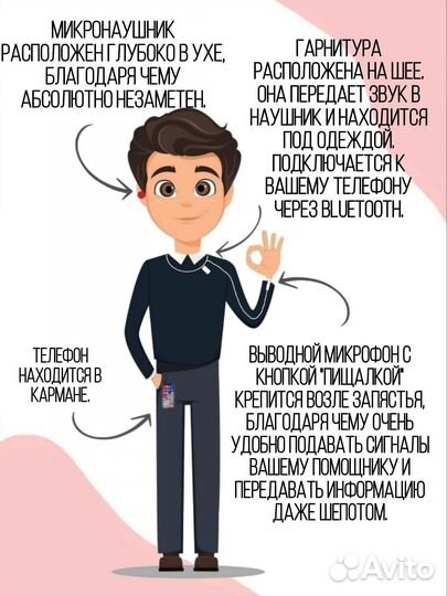 Микронaушники капсульные PowerSound Bluetooth