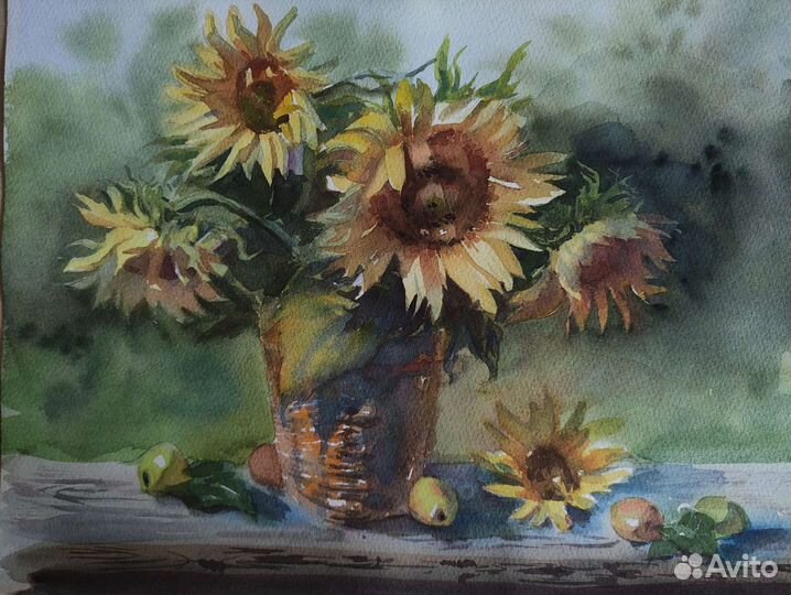 Картина цветы акварель