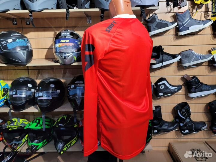 Джерси для мотокросса красная яркая на мото