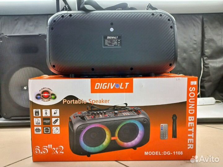 Большая блютуз колонка 300ватт Digivolt 1108