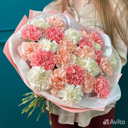 Букет моно из диантусов