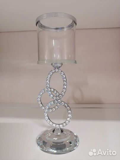 Подсвечник новый. Стекло и стразы