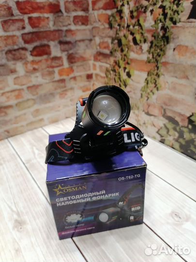 Мощный налобный фонарь Белый Лазер новинка т62