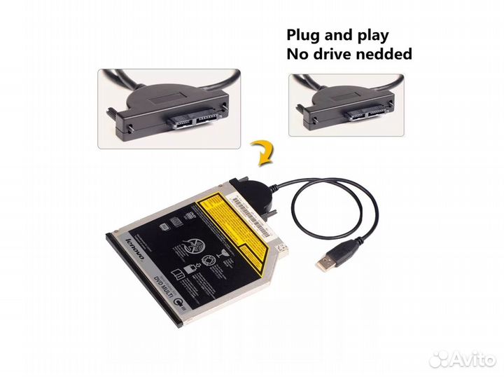 Переходник DVD в USB / Mini SATA II 13Pin - USB