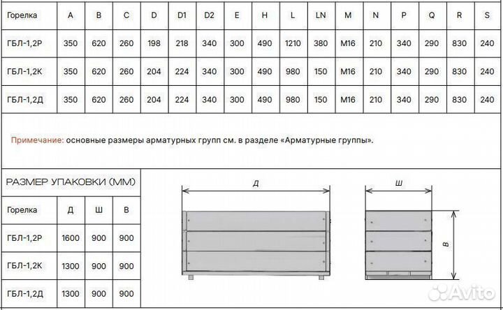 Промышленная газовая горелка гбл-1,2 мвт