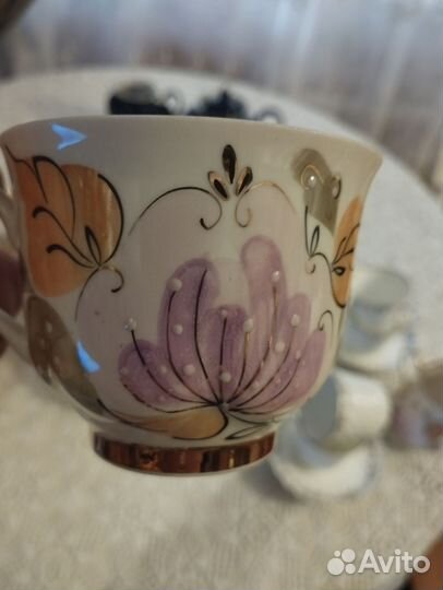 Сервиз чайный СССР тонкий фарфор